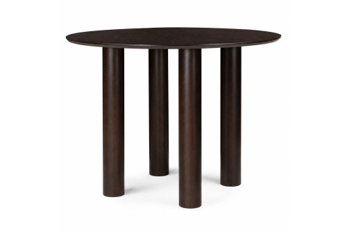 Stół okrągły fornir dębowy 100 cm - orzech