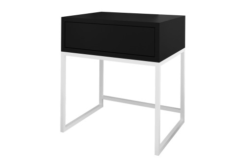 Szafka nocna LOFT - czarny mat / biały