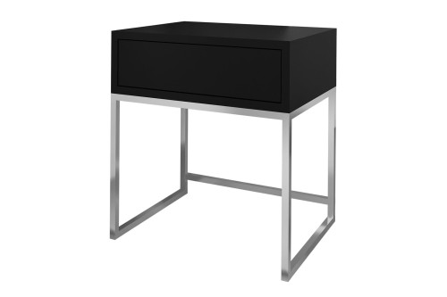 Szafka nocna LOFT - czarny mat / chrom