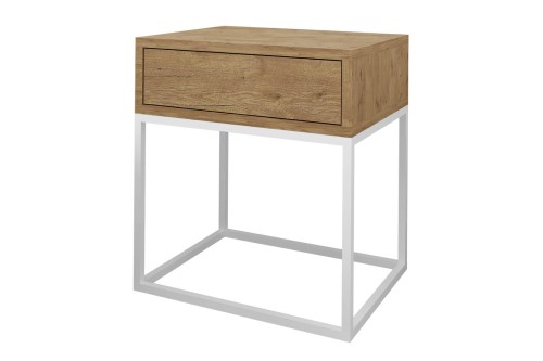 Szafka nocna LOFT II - dąb wotan / biały