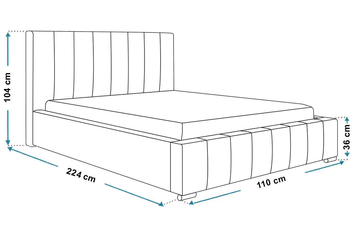 łóżko tapicerowane 90x200 z pojemnikiem - balos