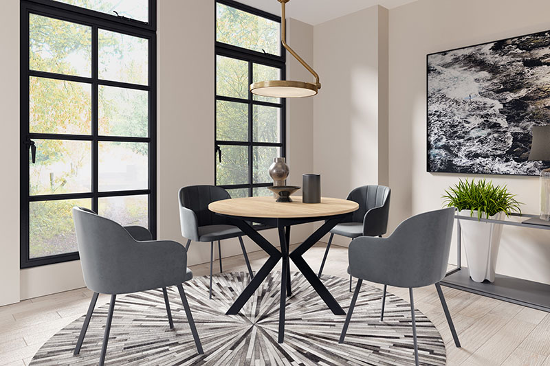 stół okrągły oslo - dąb craft złoty