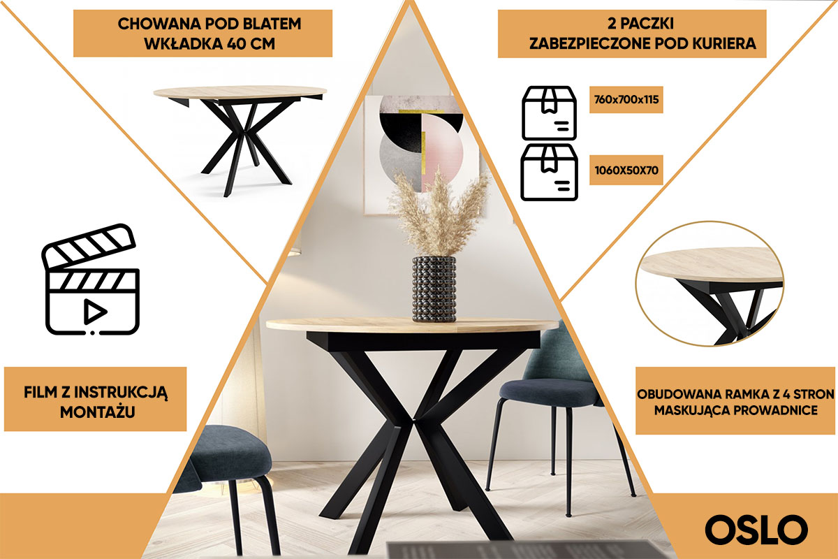 stół okrągły oslo - karta produktu