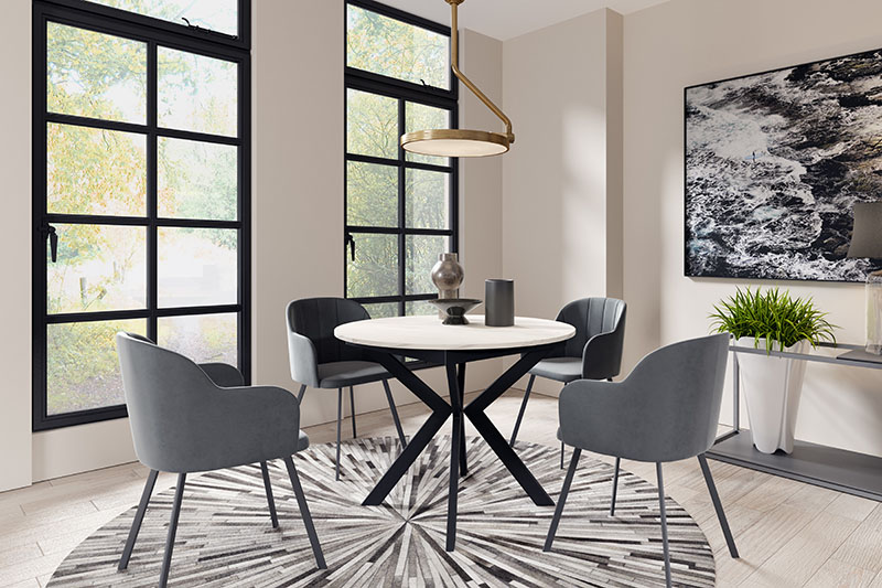 stół okrągły oslo - marmur bianco